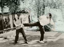 Buddha Zhen kicking his disciple