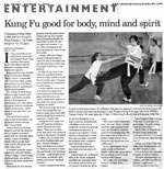 Newspaper article about Kung Fu Bootcamp